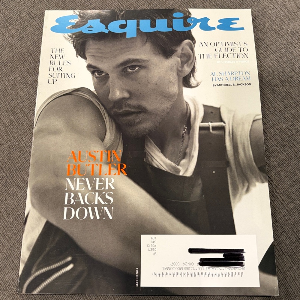 Esquire Magazine - March 2024 - Austin Butler - NEVER READ!!   men’s magazines